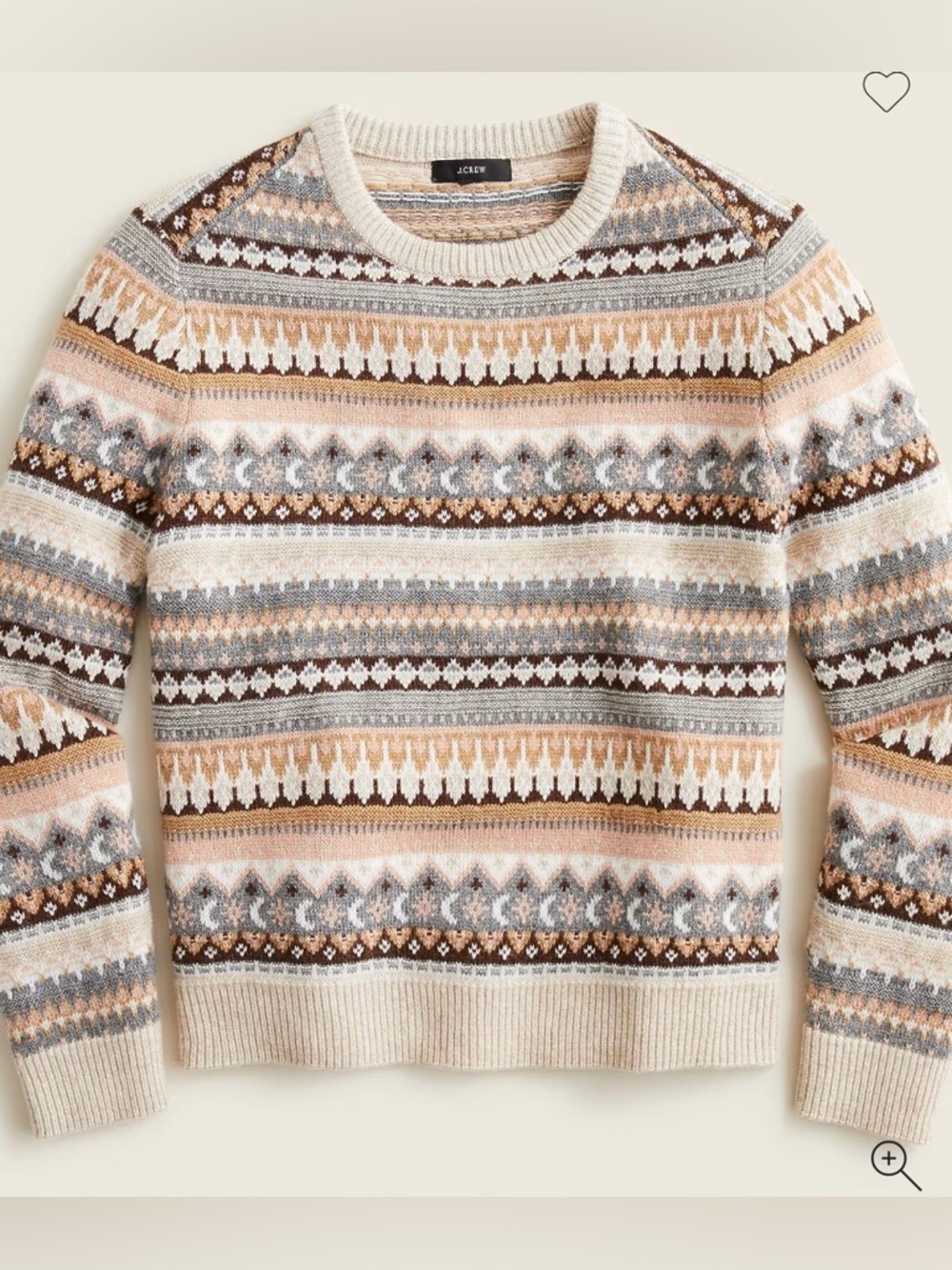 J. Crew Women’s Fair Isle Cropped Crewneck Sweater
